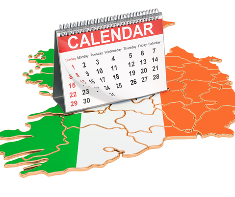 Ireland Map with calendar