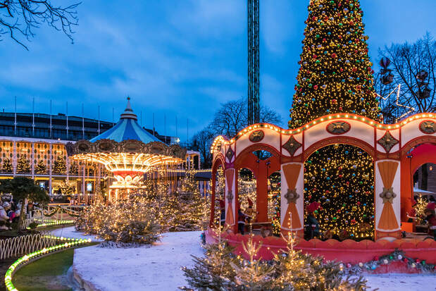 Tivoli Gardens in Copenhagen at Christmas