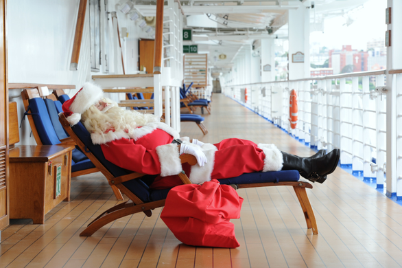 Santa Claus Relaxing Onboard